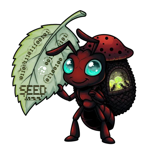 WiseIntel logo: a friendly red ant carrying a woven basket and a green leaf